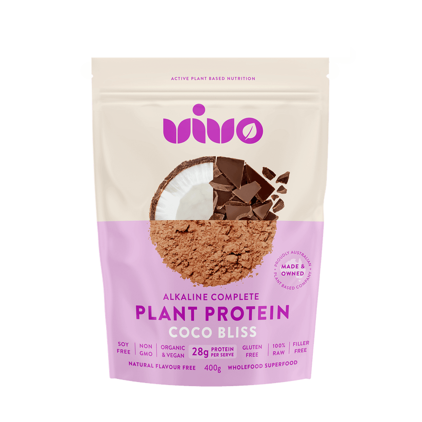 Vivo Alkaline Protein Powder 400gm Vivo Alkaline Protein Organic & Raw Alkaline Complete Protein Coco Bliss