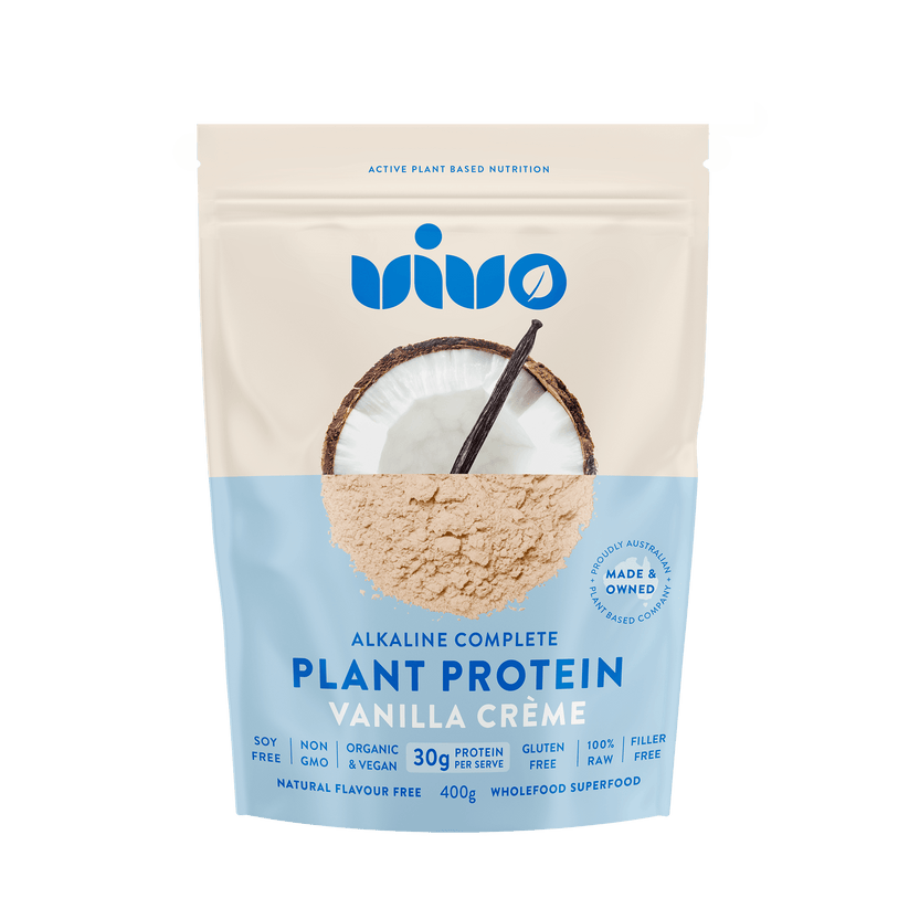 Vivo Alkaline Protein Powder 400gm Vivo Alkaline Protein Organic & Raw Alkaline Complete Protein Vanilla Creme