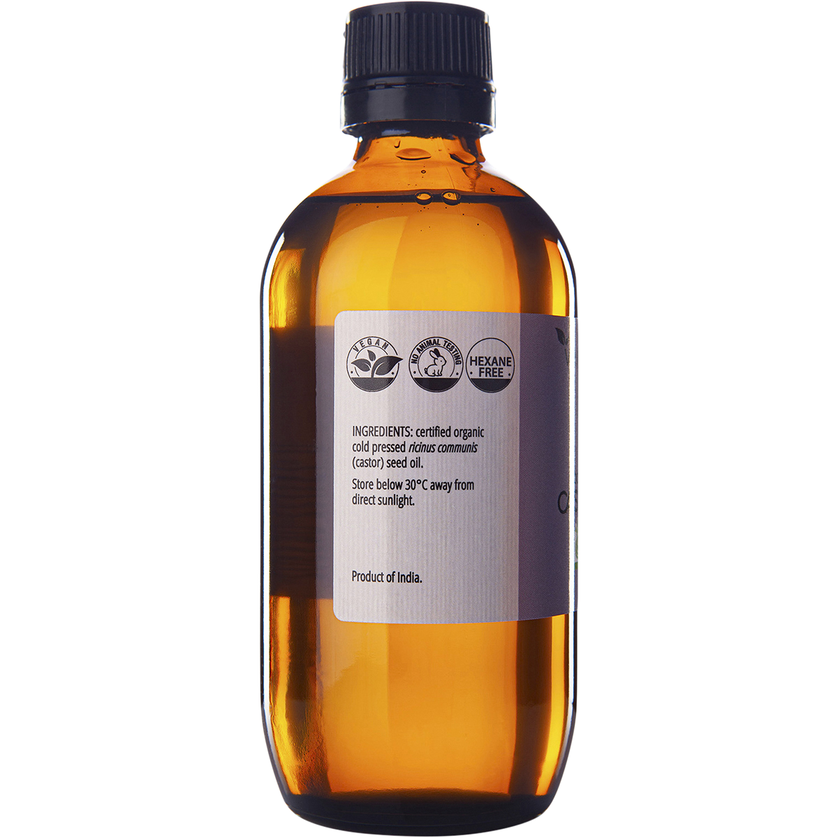 Vrindavan Castor Oil Hexane Free 200ml left-side image