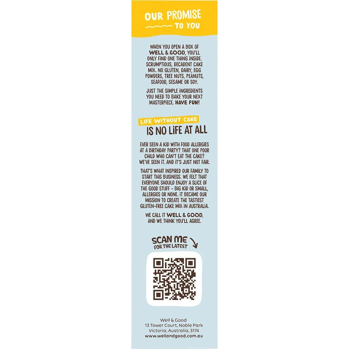 Well & Good Baking Mixes Well and Good Lemon Coconut Cake Mix with Goji Berry Icing 475g