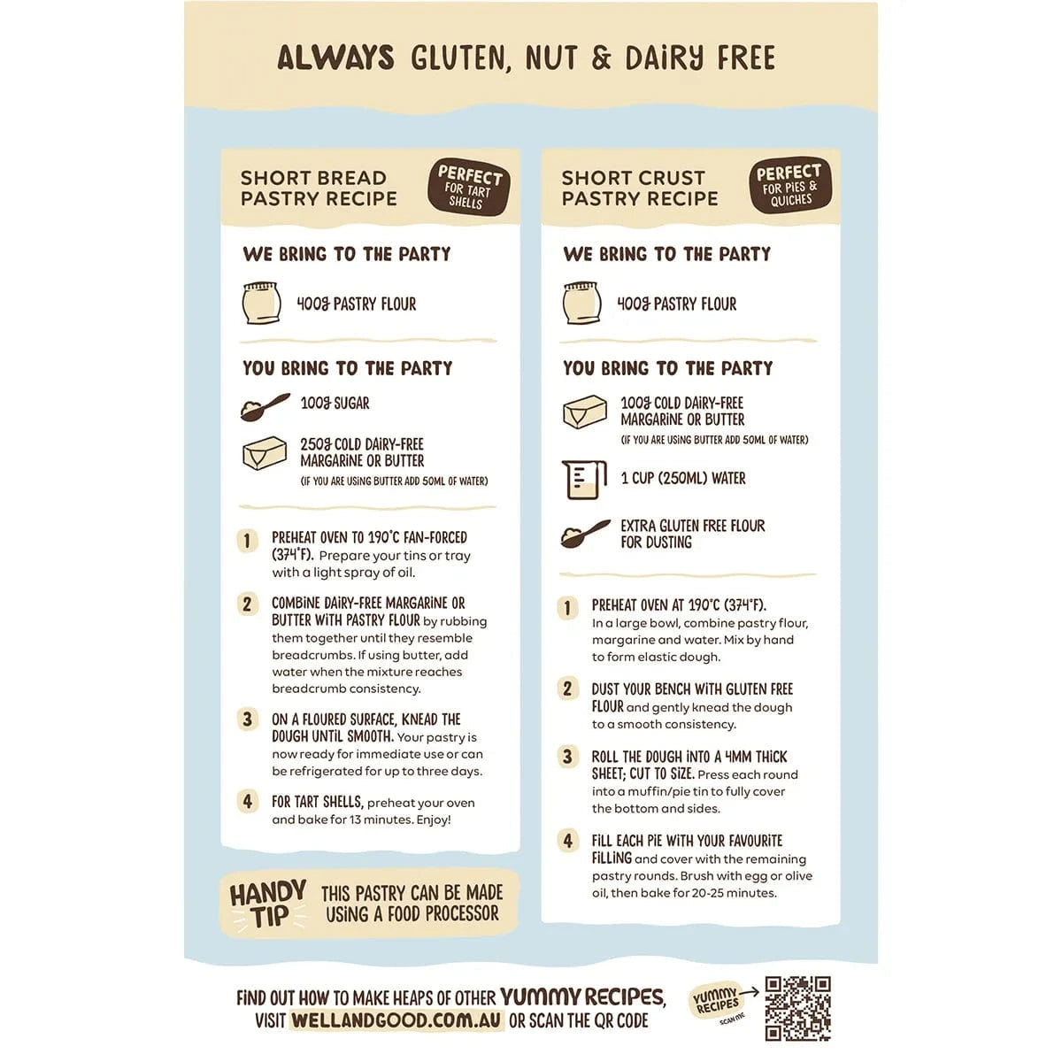 Well & Good Baking Mixes Well and Good Pastry Flour Blend 400g