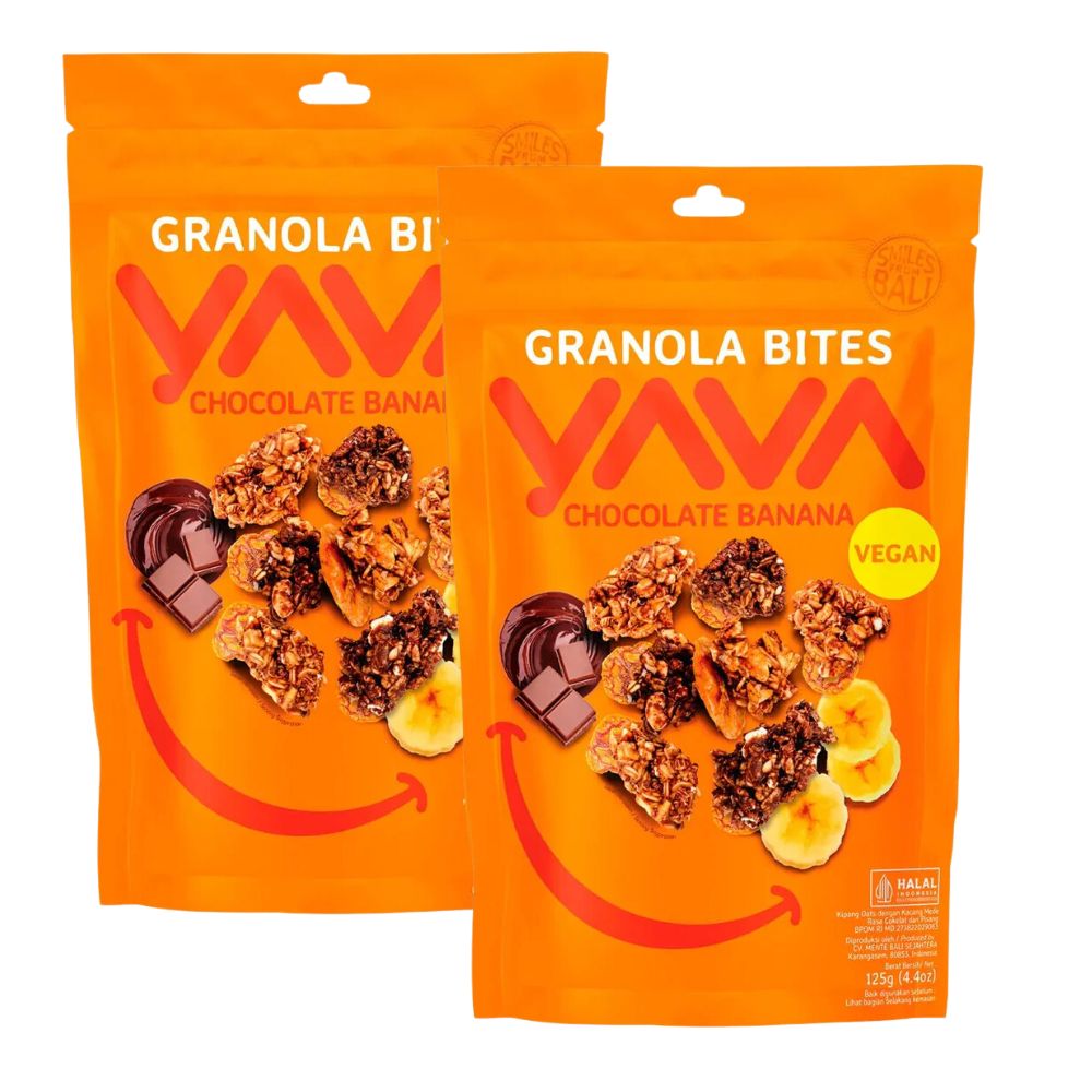 (CLEARANCE - BBD 07/08/24) YAVA Granola Bites Chocolate Banana 125g x 2