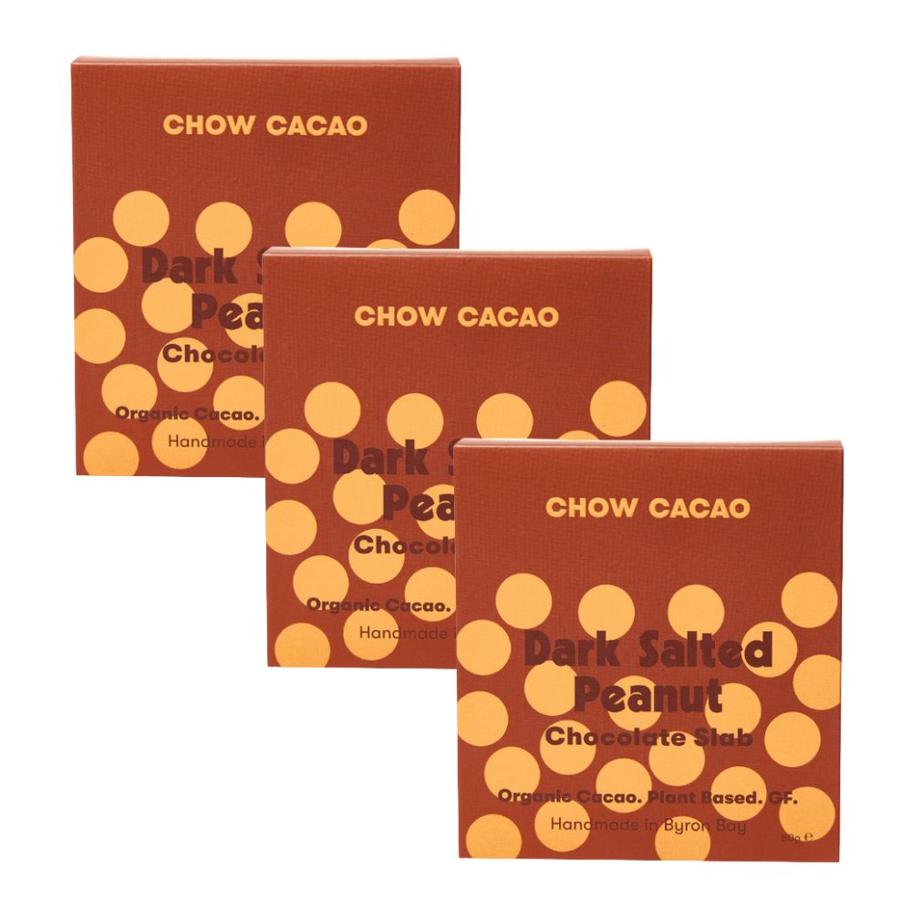 (CLEARANCE - BBD 15/08/24) Chow Cacao Dark Salted Peanut 80gms x 3