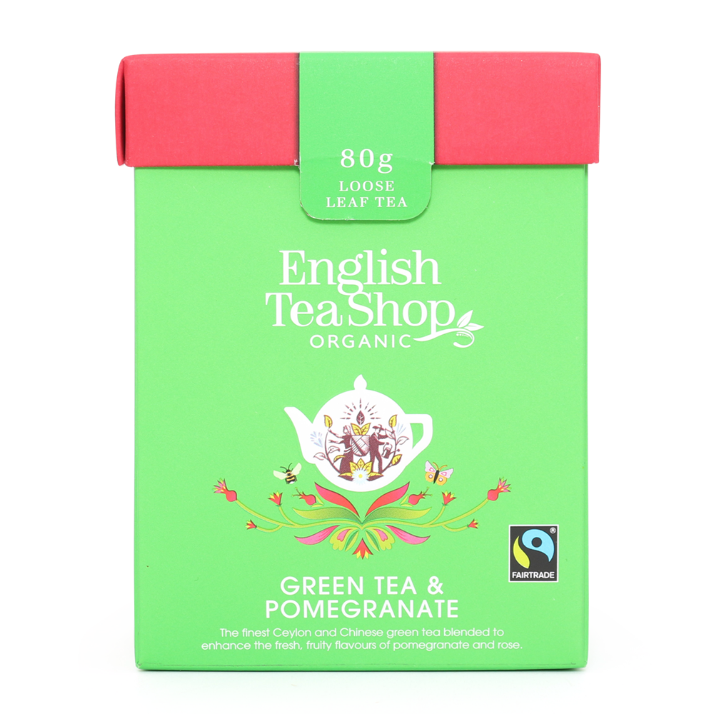 english tea shop organic green tea pomegranate loose leaf tea 80g
