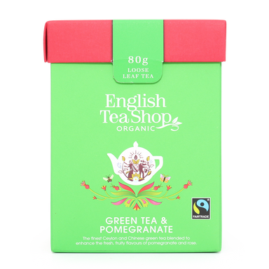 english tea shop organic green tea pomegranate loose leaf tea 80g