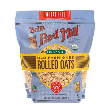 bob`s red mill organic rolled oats pure wheat free 907g