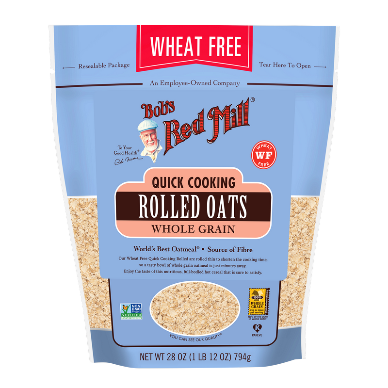 bob`s red mill quick cooking rolled oats pure wheat free pouch 794g