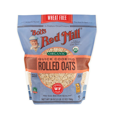 bob`s red mill organic quick cooking rolled oats pure wheat free 794g