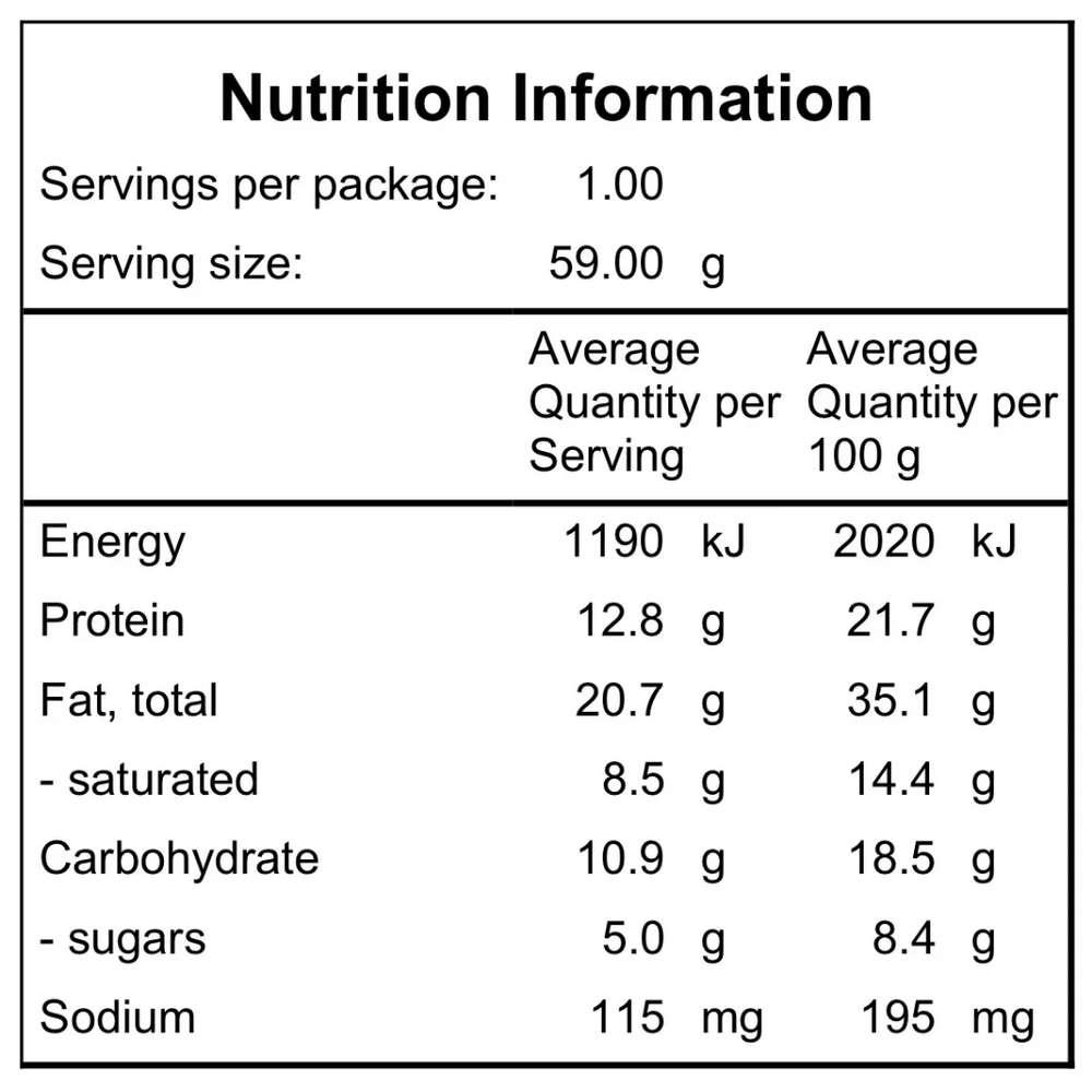 food to nourish protein cookie choc chip 12 x 60g