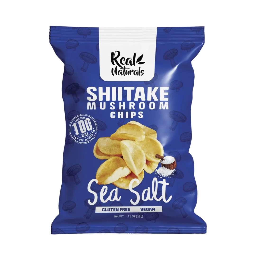 Real Naturals Shiitake Mushroom Chips Sea Salt 12 x 32g