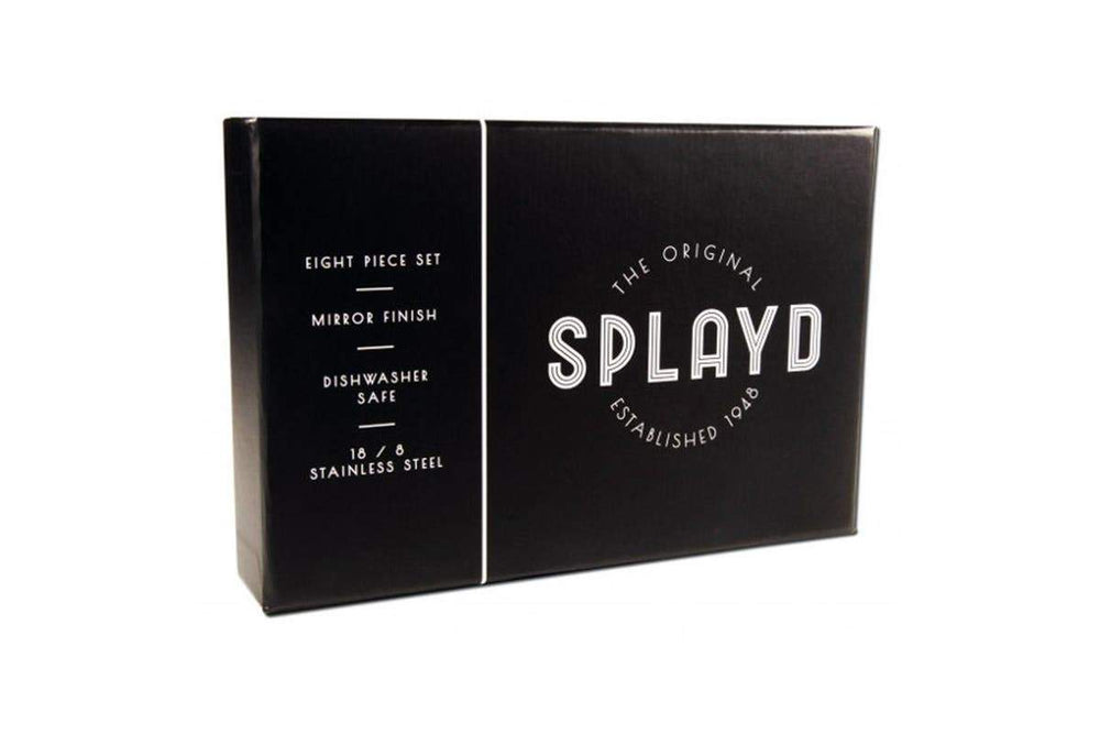 splayd black label stainless steel satin set of 8