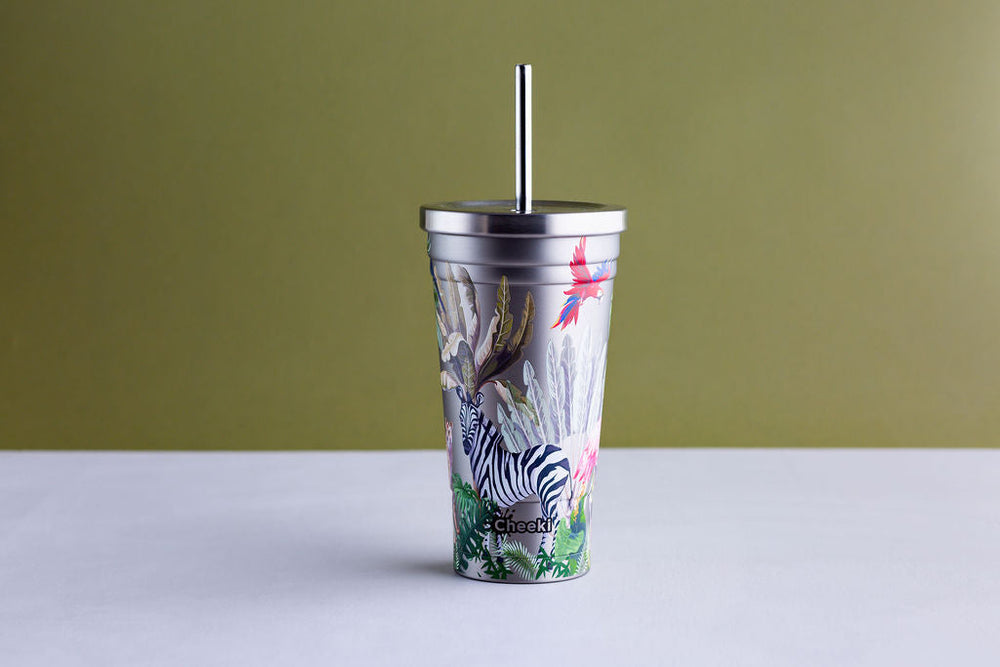 cheeki insulated tumbler - with s/steel straw