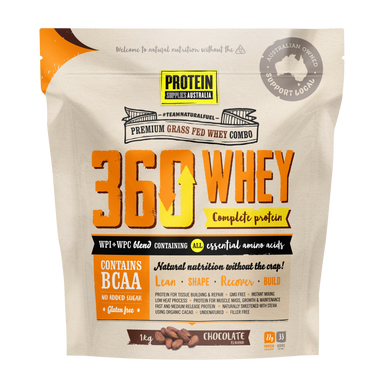 protein supplies aust. 360whey (wpi+wpc combo) chocolate 1kg