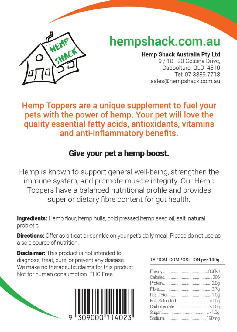 Hemp Snacks Hemp Toppers For All Pets 500g