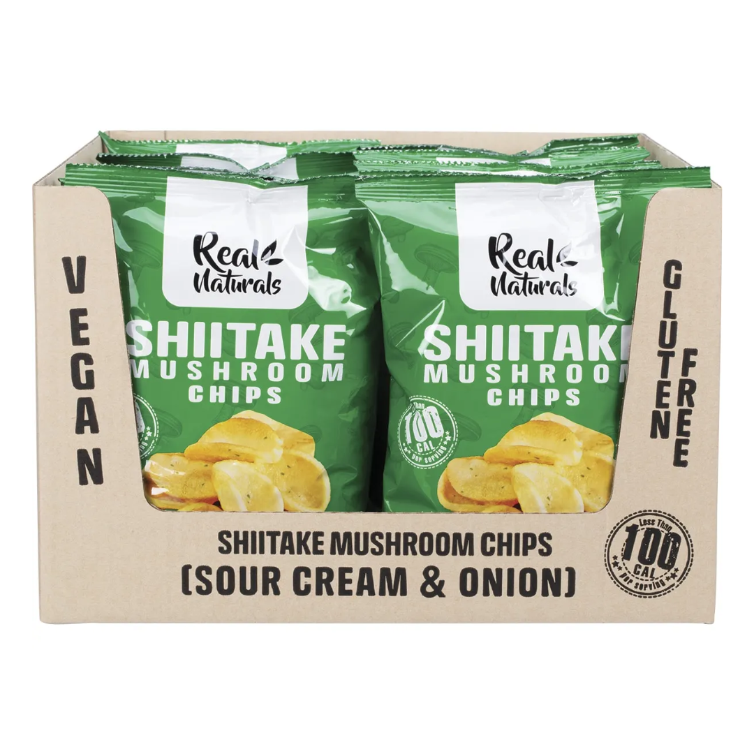 Real Naturals Shiitake Mushroom Chips Sour Cream & Onion 12 x 32g
