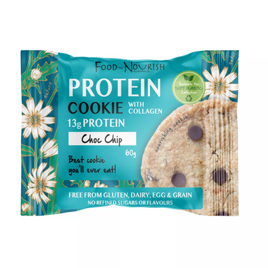 food to nourish protein cookie choc chip 12 x 60g