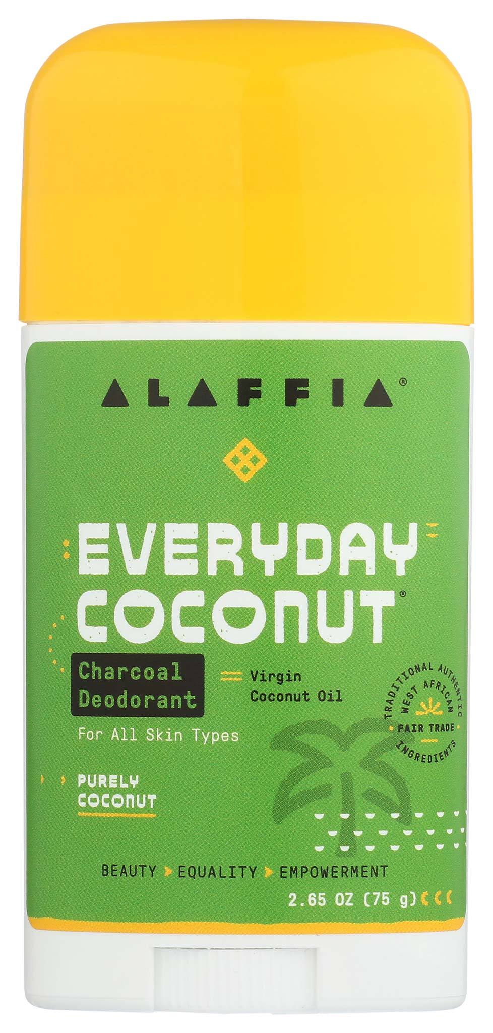 alaffia everyday coconut deodorant - charcoal & purely coconut 75g