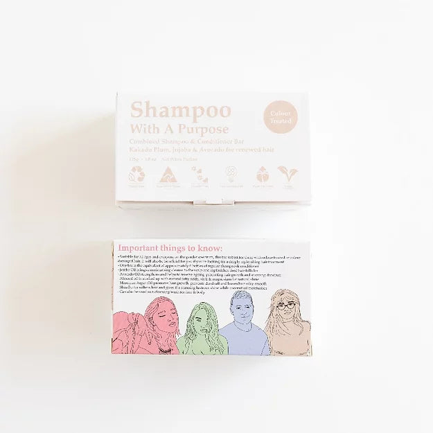 shampoo with a purpose shampoo & conditioner bar colour treated hair 135g