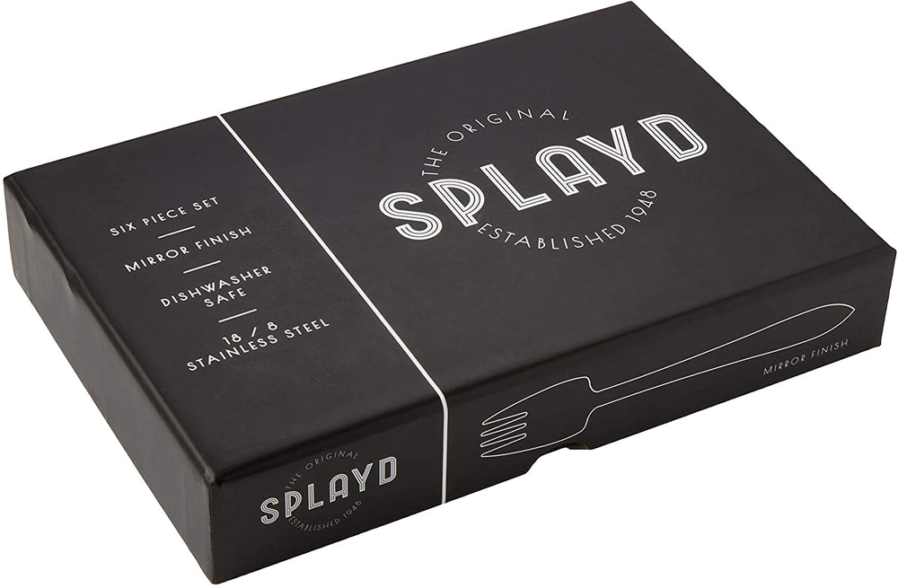 splayd black label stainless steel mirror set of 6