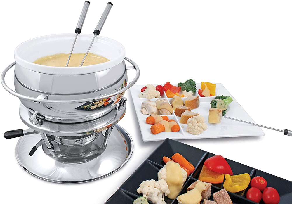 swissmar zuri 11pc fondue set stainless steel