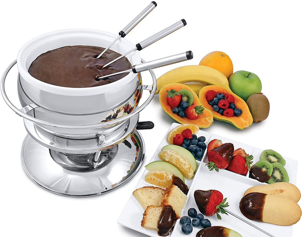 swissmar zuri 11pc fondue set stainless steel