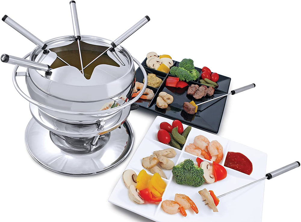 swissmar zuri 11pc fondue set stainless steel