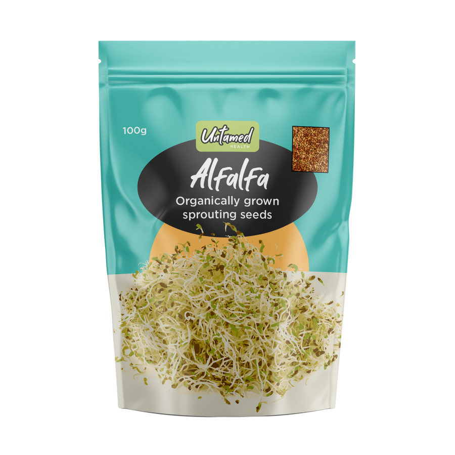 untamed health organically grown sprouting seeds alfalfa 100g