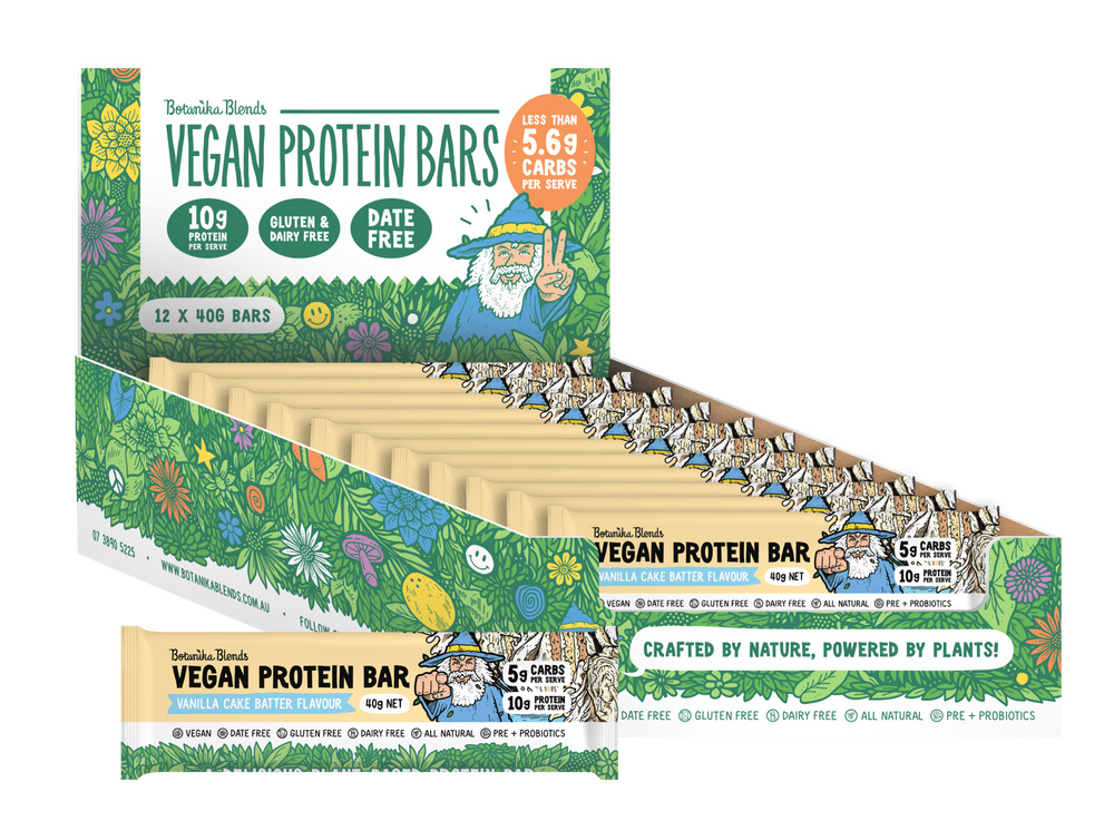 botanika blends vegan protein bars vanilla cake batter 12x40g