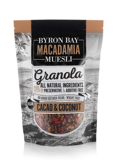 byron bay macadamia muesli cacao and coconut granola 400g