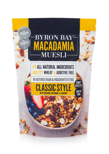 byron bay macadamia muesli classic style 450g