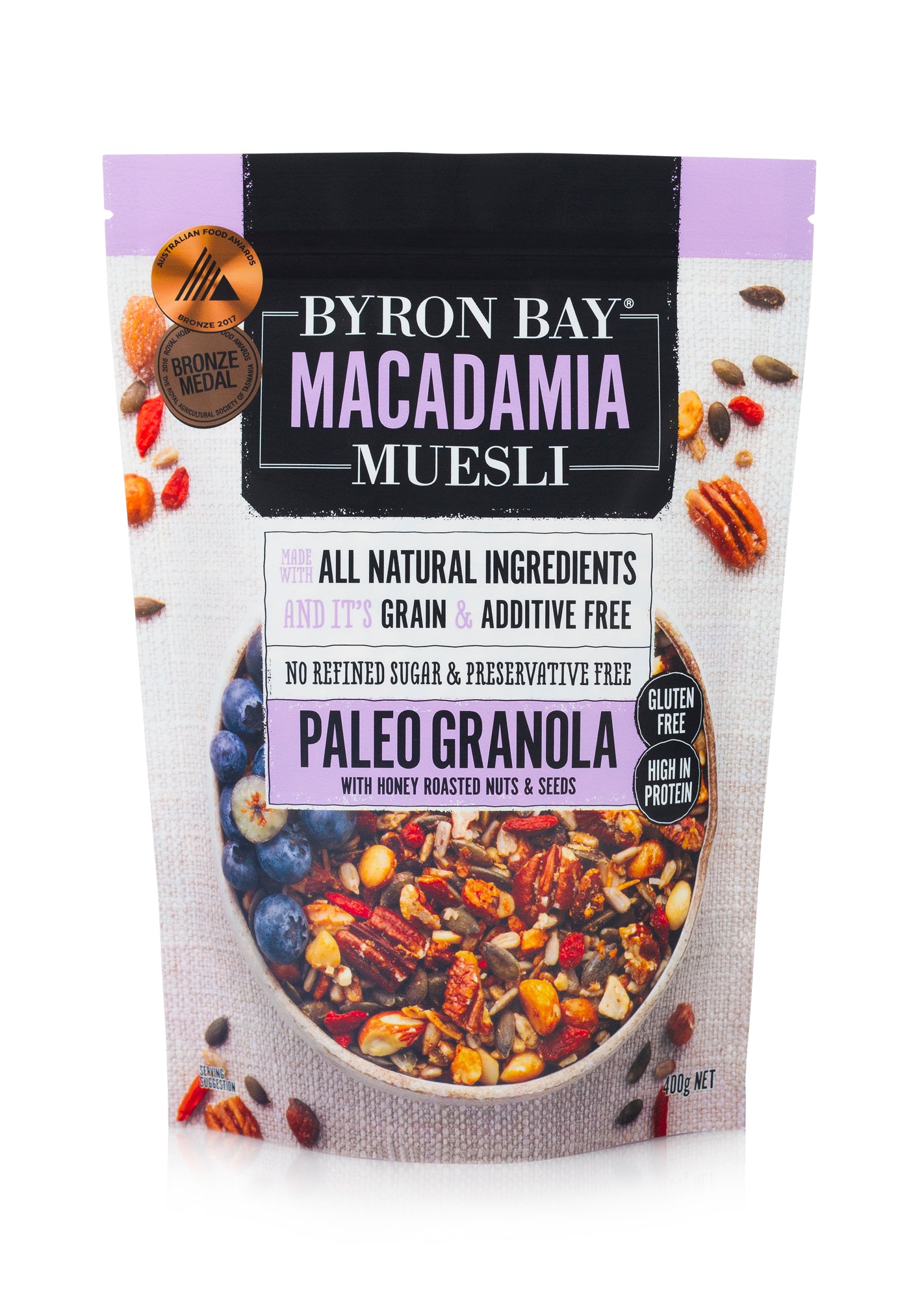 byron bay macadamia muesli paleo granola 400g