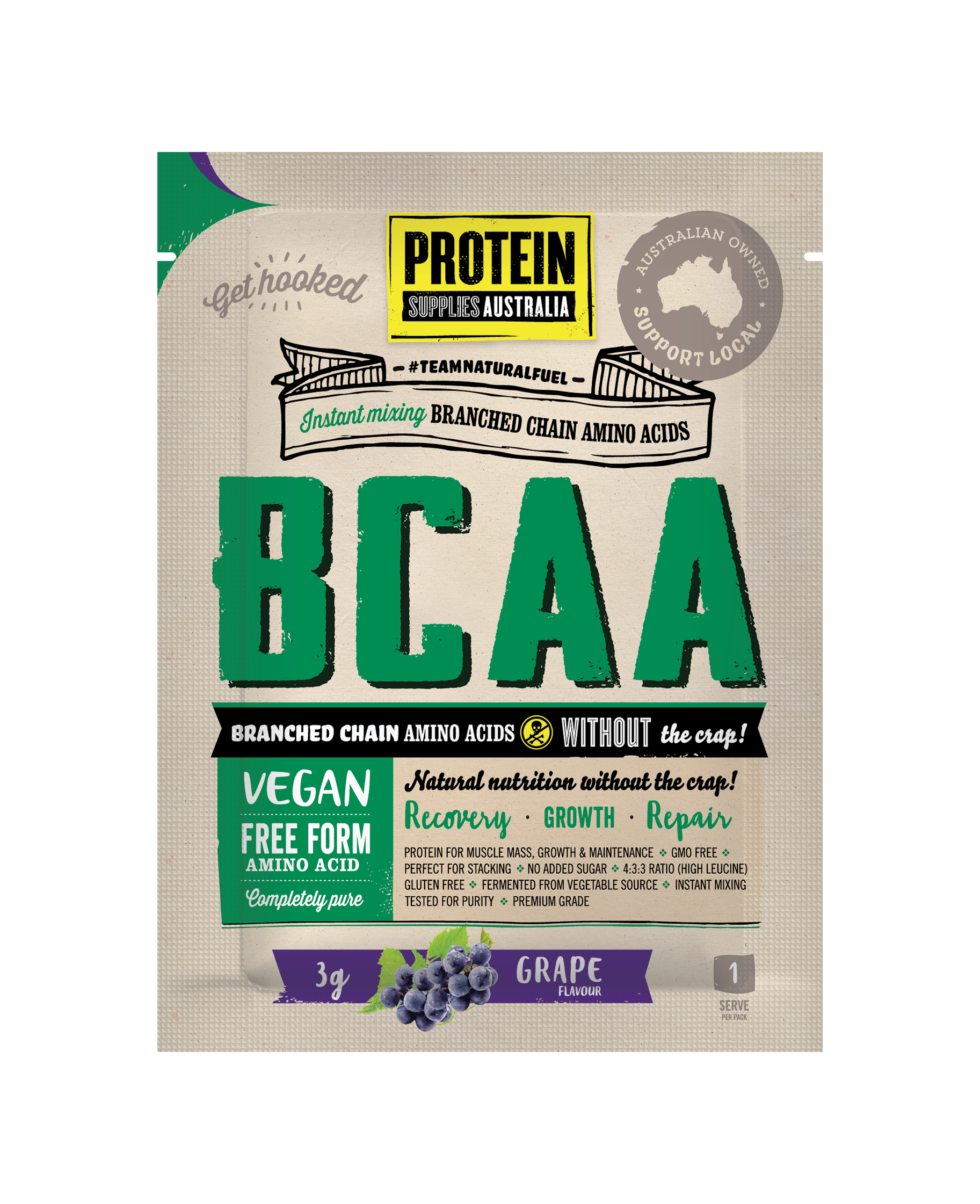 protein supplies aust. branched chain amino acids grape 200g