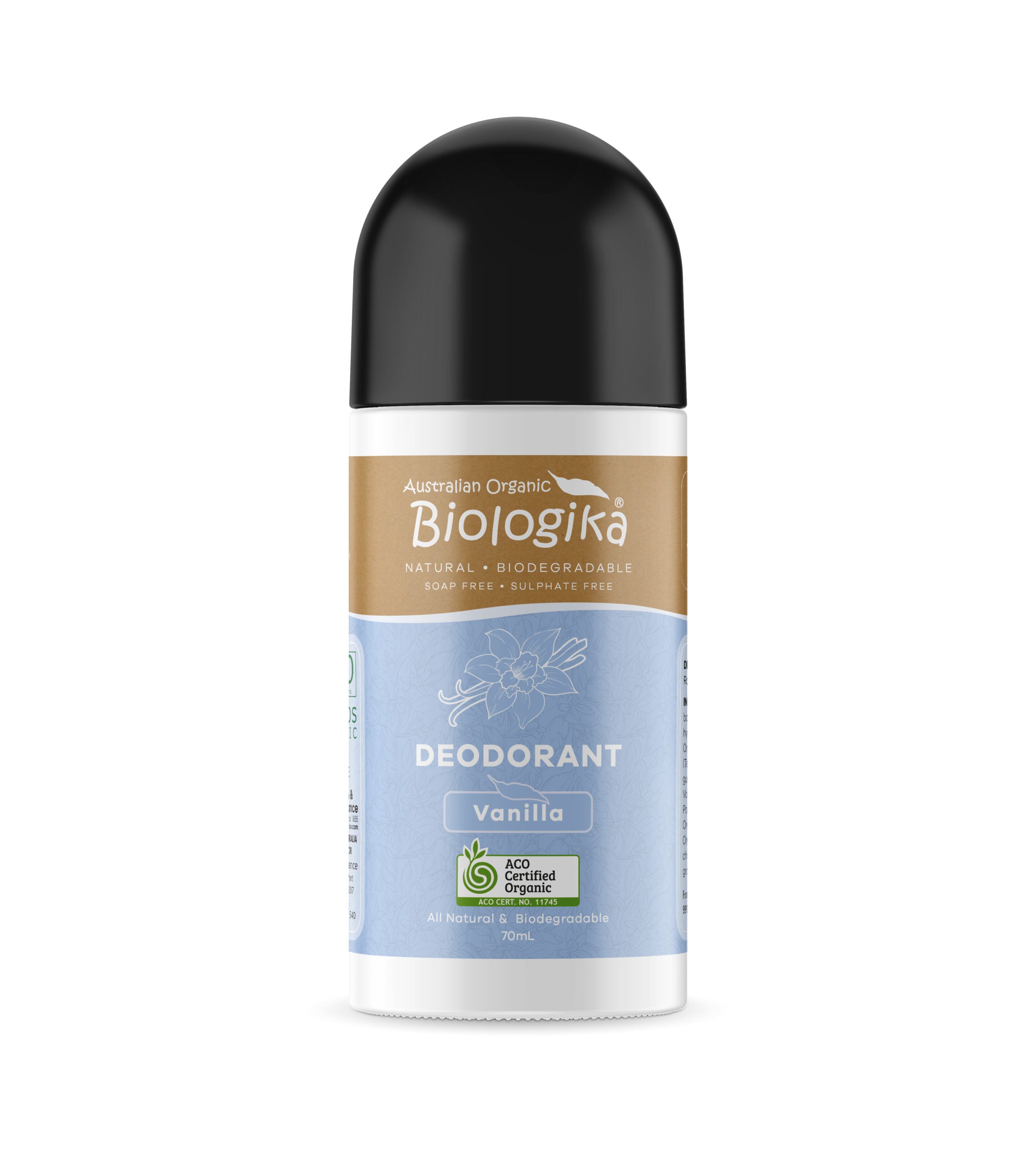 biologika organic vanilla deodorant roll on 70m