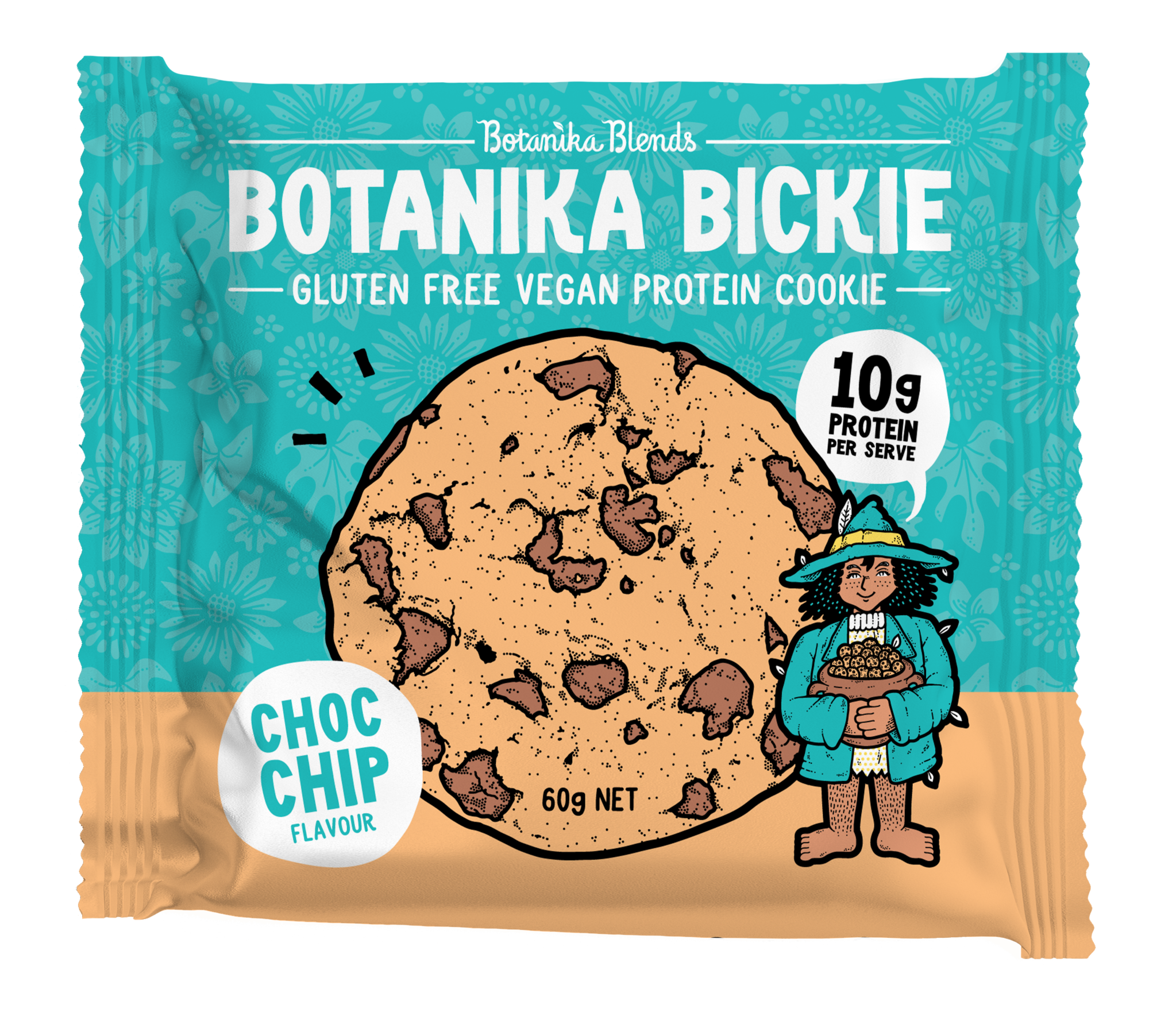 botanika blends bickie vegan protein cookie- choc chip