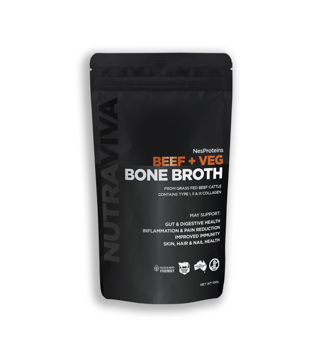 nutraviva nesproteins bone broth beef beef + veg