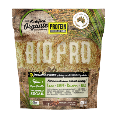 protein supplies aust. biopro (sprouted brown rice) chocolate & hazelnut 1kg