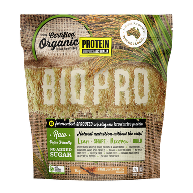 protein supplies aust. biopro (sprouted brown rice) vanilla & cinnamon 1kg