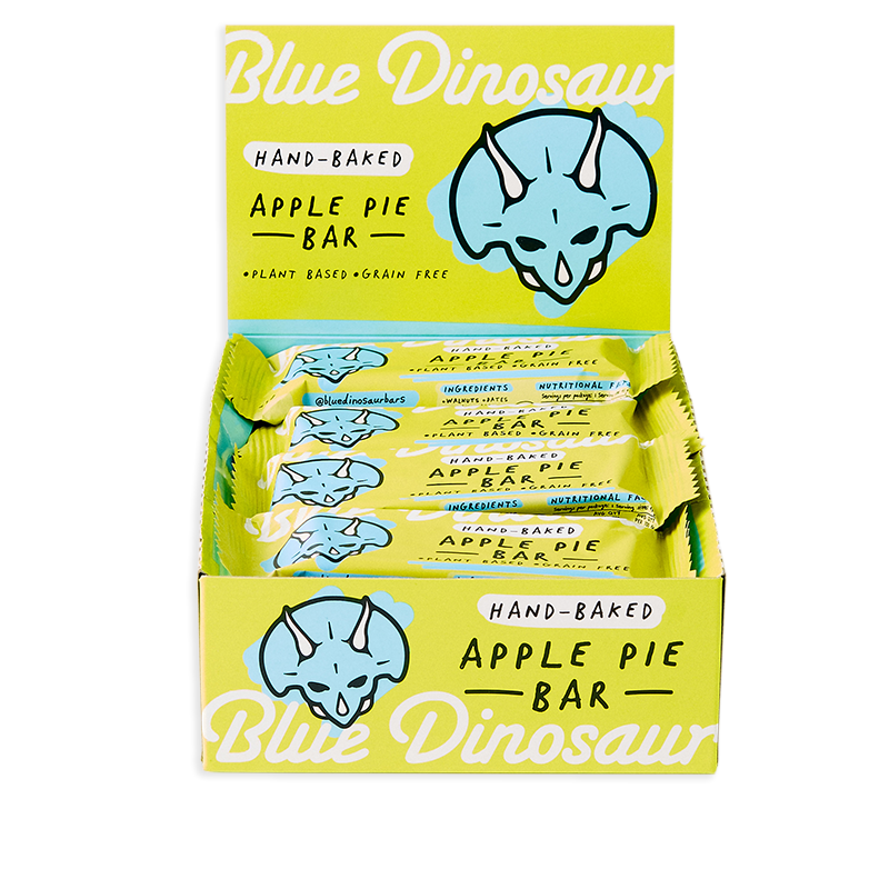 blue dinosaur hand-baked bar- box of 12 x45g apple pie