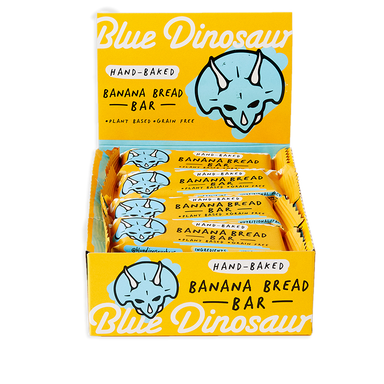 blue dinosaur hand-baked bar- box of 12 x45g banana bread