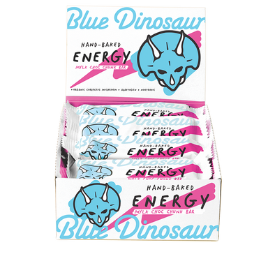 blue dinosaur hand-baked energy bar mylk choc chunk 12 x 45g