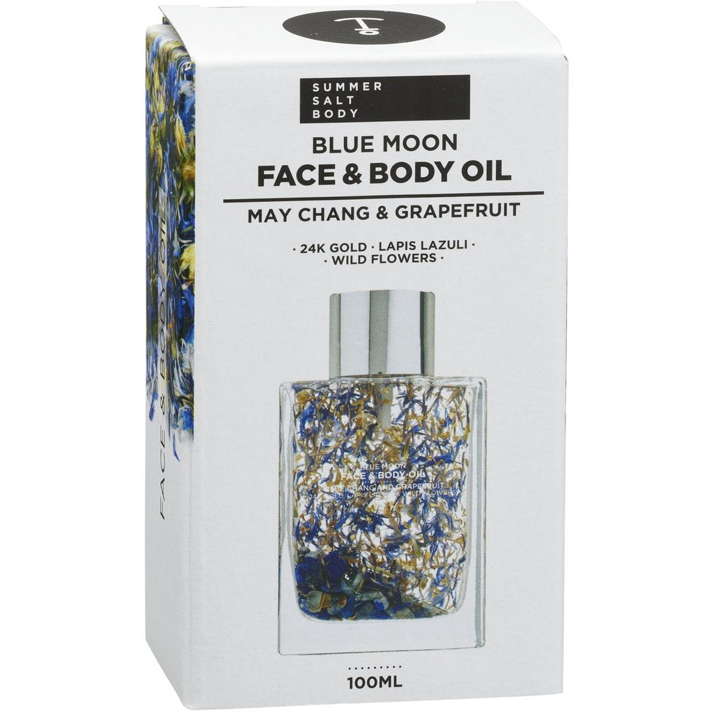 summer salt face & body oil with 24k gold blue moon - lapis lazuli 100ml