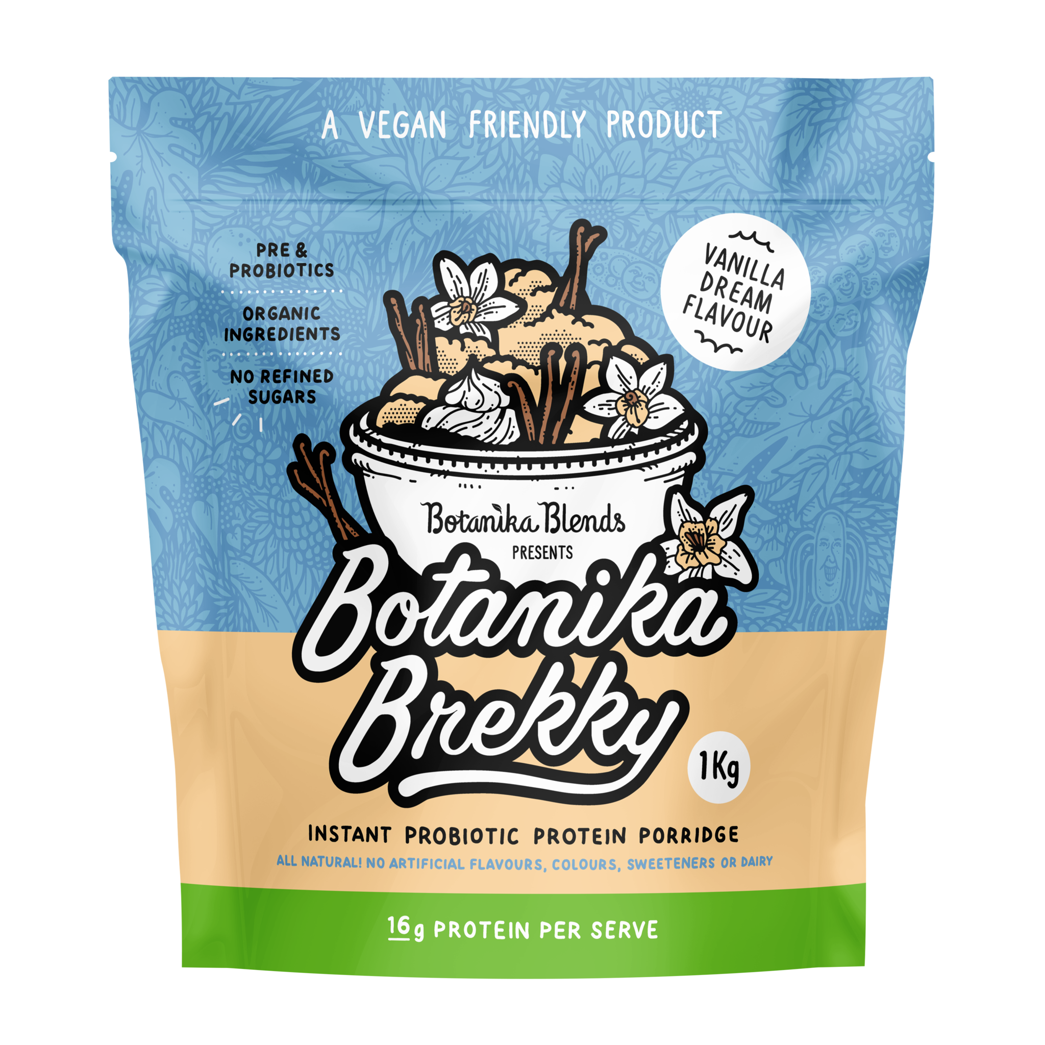 botanika blends botanika brekky probiotic porridge 1kg vanilla dream