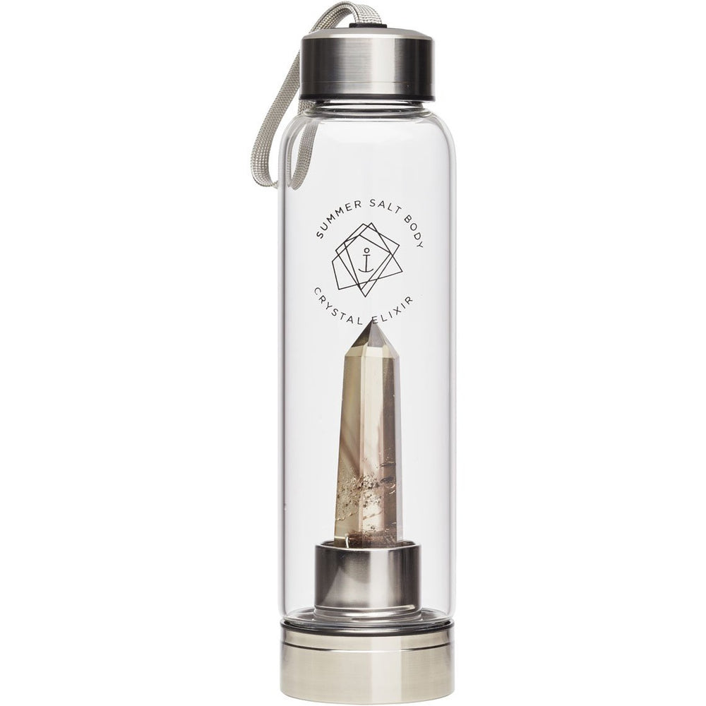 SPECIAL OFFER Summer Salt Body Smoky Quartz Crystal Elixir - Glass Water Bottle 550ml