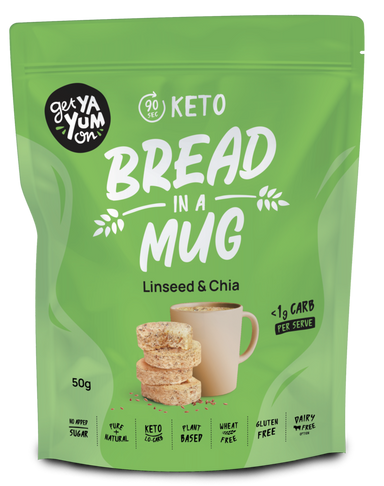 get ya keto bread in a mug keto bread in a mug linseed & chia 10 x 50g