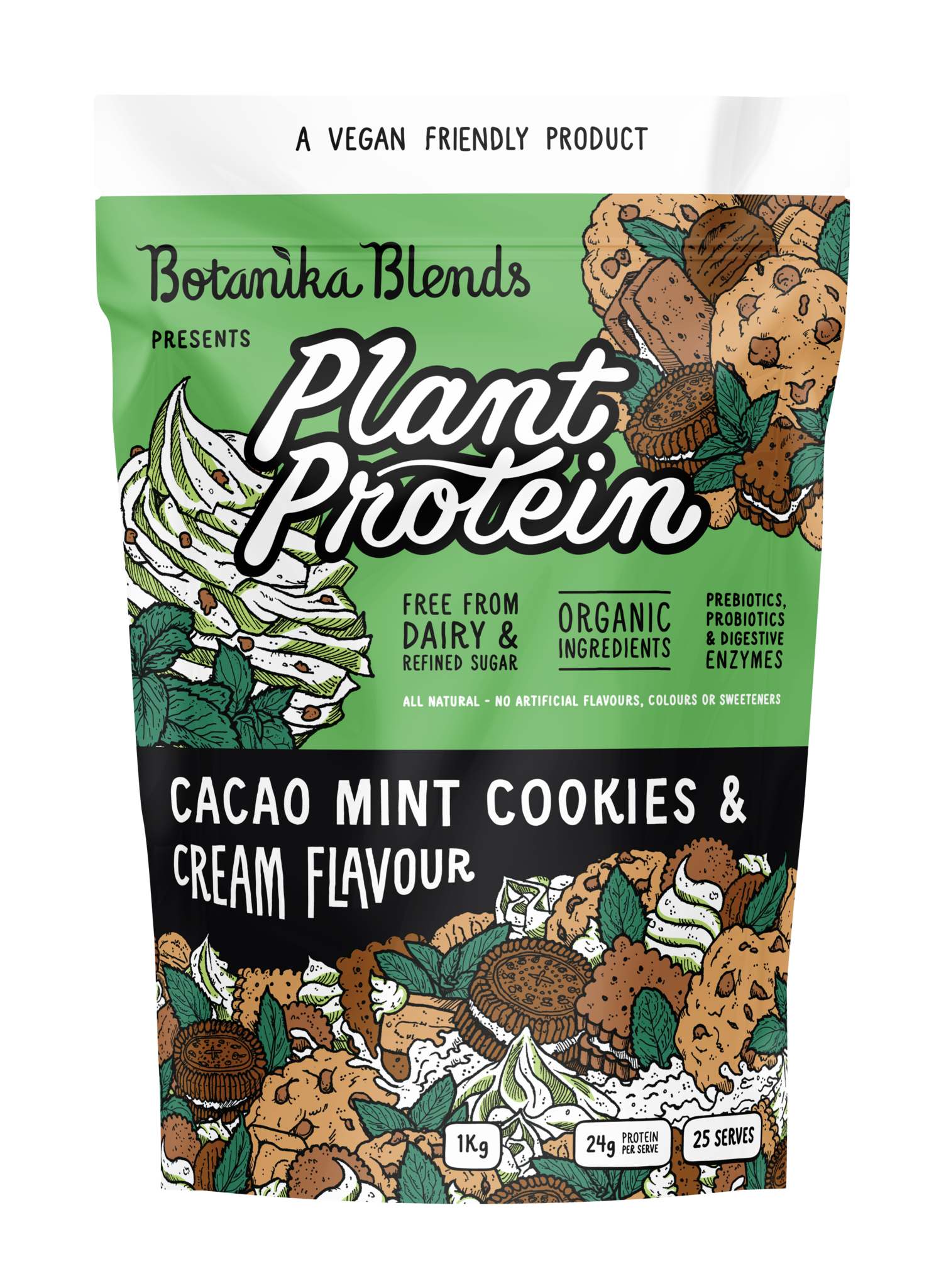 botanika blends plant protein cacao mint cookies & cream 500g