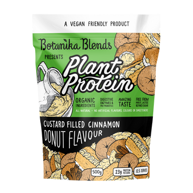 botanika blends plant protein custard filled cinnamon donut 500gm