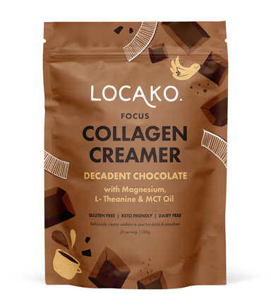 new locako collagen creamer focus (decadent chocolate) 300g