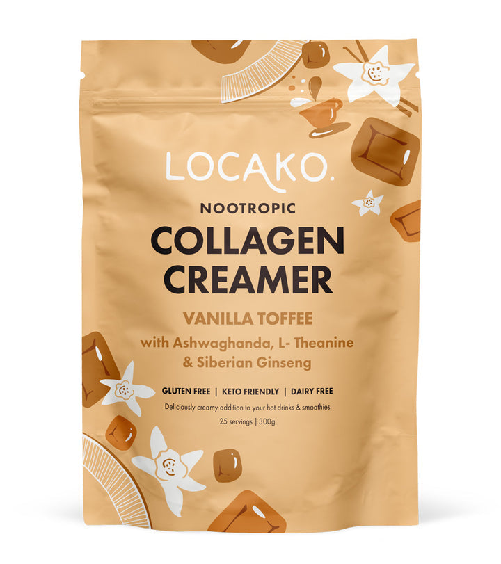 new locako collagen creamer nootropic (vanilla toffee) 300g