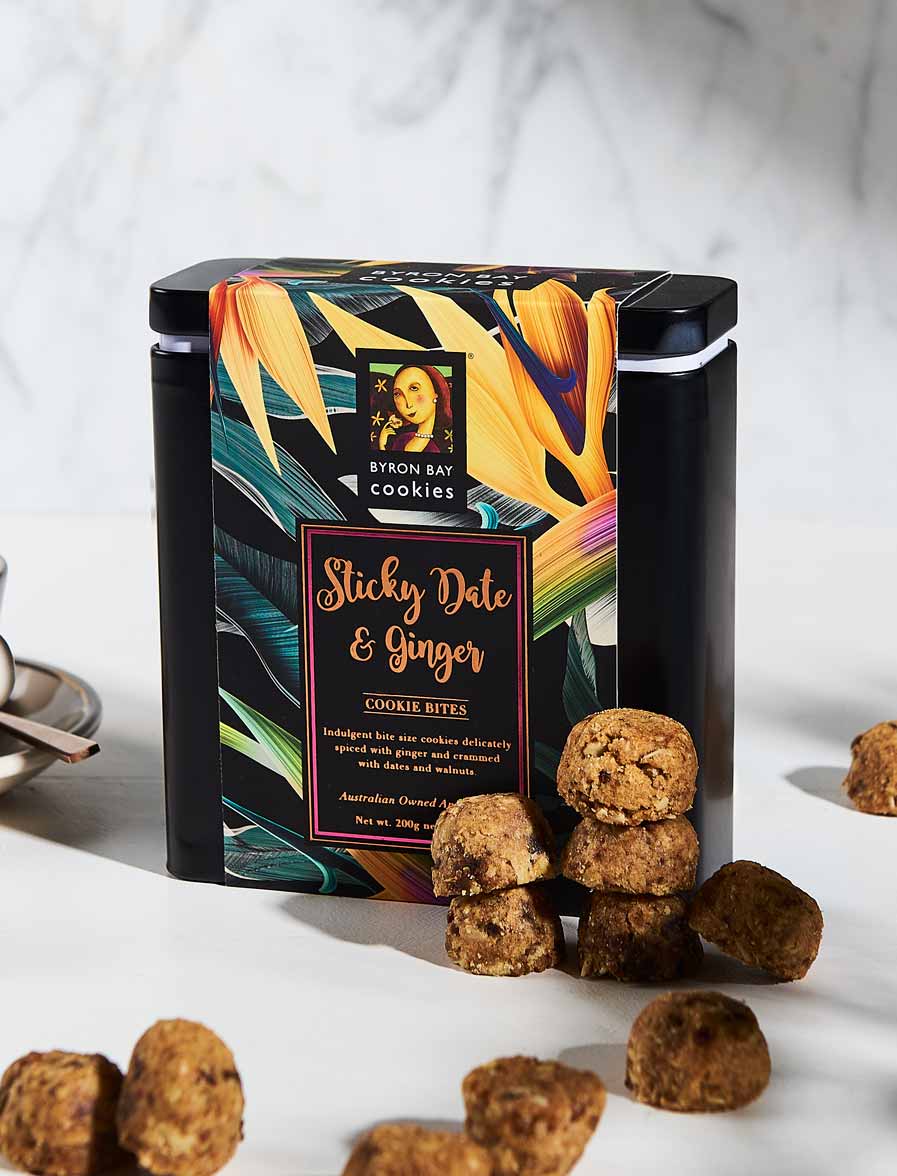 Byron Bay Cookie Company - Gift Tin Sticky Date & Ginger 200g