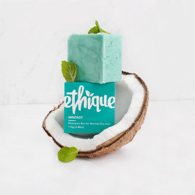 ethique solid shampoo bar mintasy - normal to dry hair 110g